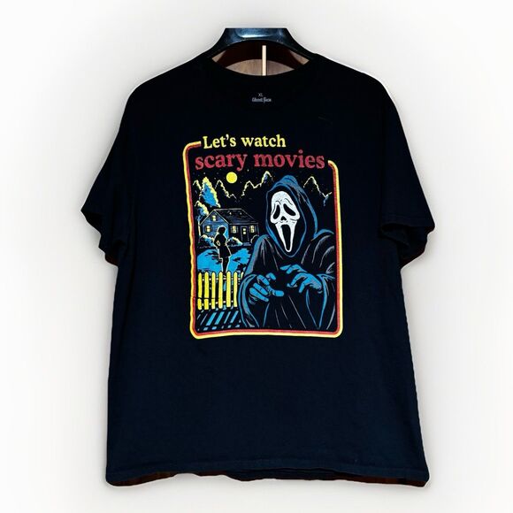Scary Movie Ghost Face Shirt Men's Size XL Black Graphic Horror Halloween - Picture 2 of 8